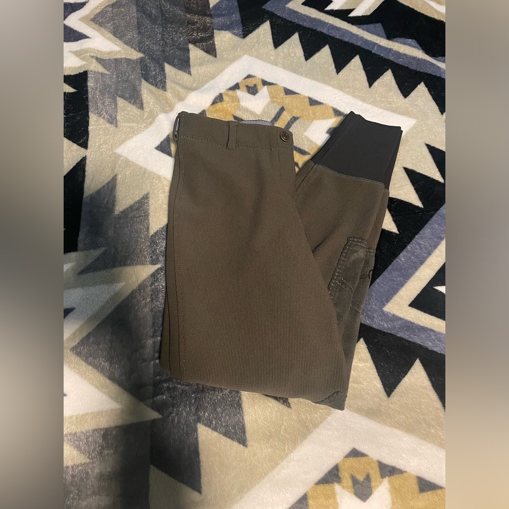 Tuff Rider Breeches Women’s Equestrian Tights Size 26 Mocha Brown With Knee Pads